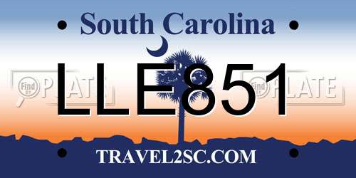 LLE851 South Carolina License Plate