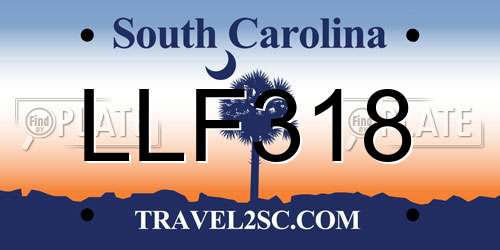 LLF318 South Carolina License Plate