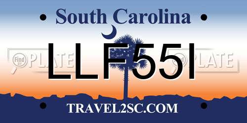 LLF55I South Carolina License Plate