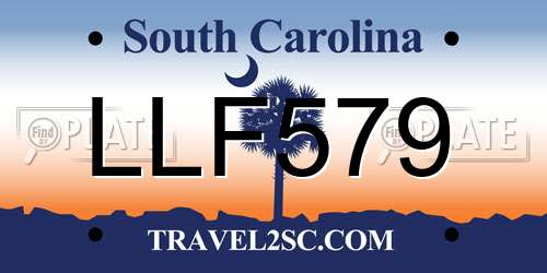 LLF579 South Carolina License Plate