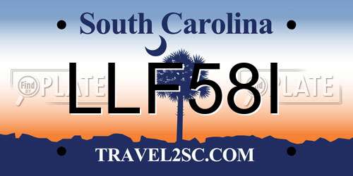 LLF58I South Carolina License Plate