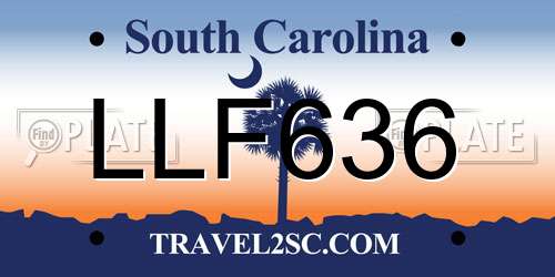 LLF636 South Carolina License Plate