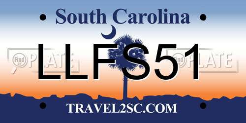 LLFS51 South Carolina License Plate