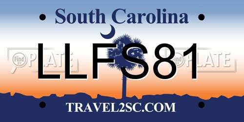 LLFS81 South Carolina License Plate