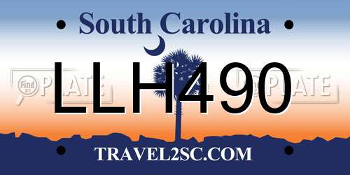 LLH490 South Carolina License Plate