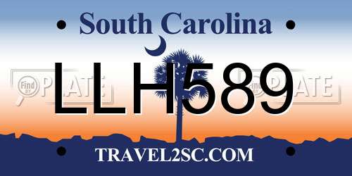 LLH589 South Carolina License Plate