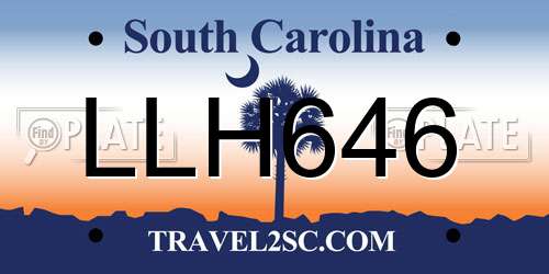 LLH646 South Carolina License Plate