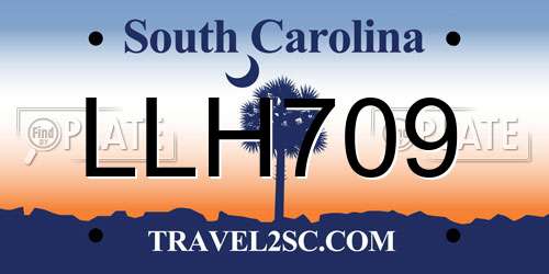 LLH709 South Carolina License Plate