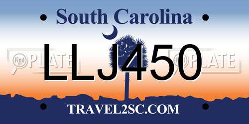 LLJ450 South Carolina License Plate