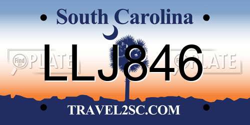 LLJ846 South Carolina License Plate