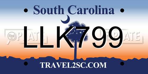 LLK799 South Carolina License Plate