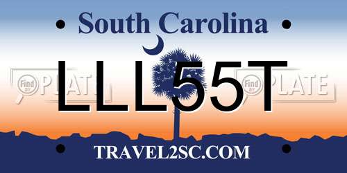 LLL55T South Carolina License Plate