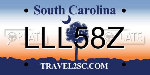 LLL58Z South Carolina License Plate