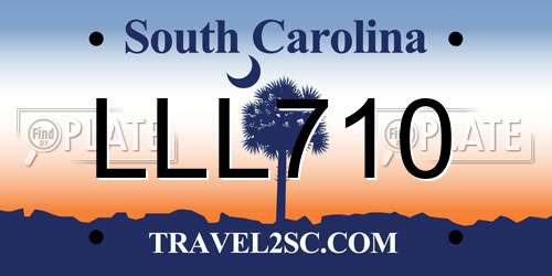 LLL710 South Carolina License Plate
