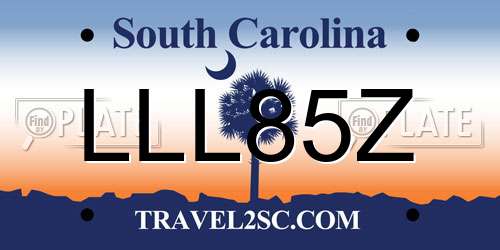 LLL85Z South Carolina License Plate