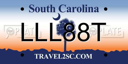LLL88T South Carolina License Plate