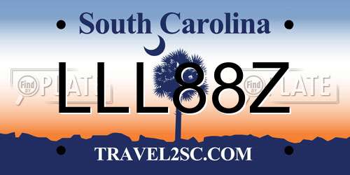 LLL88Z South Carolina License Plate