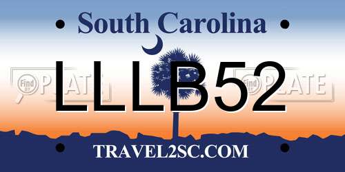 LLLB52 South Carolina License Plate