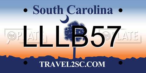 LLLB57 South Carolina License Plate