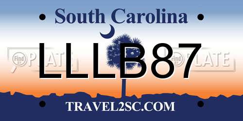 LLLB87 South Carolina License Plate