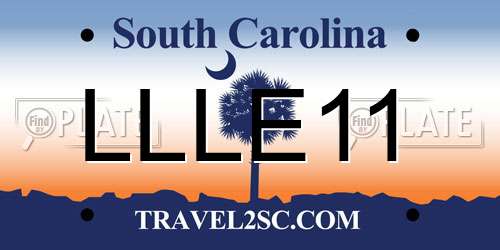 LLLE11 South Carolina License Plate