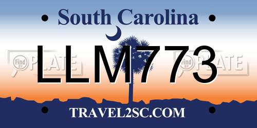 LLM773 South Carolina License Plate