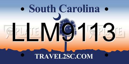 LLM9113 South Carolina License Plate