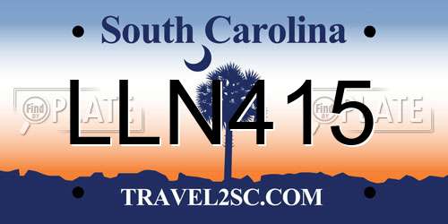 LLN415 South Carolina License Plate