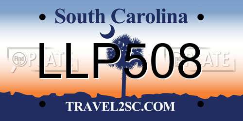 LLP508 South Carolina License Plate