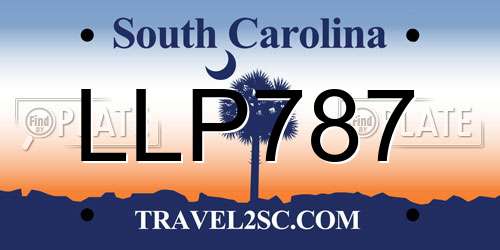 LLP787 South Carolina License Plate