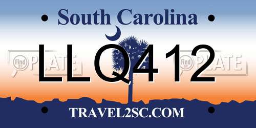 LLQ412 South Carolina License Plate
