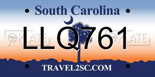 LLQ761 South Carolina License Plate