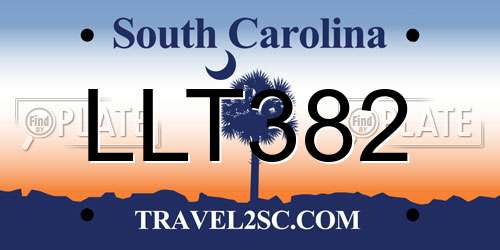 LLT382 South Carolina License Plate