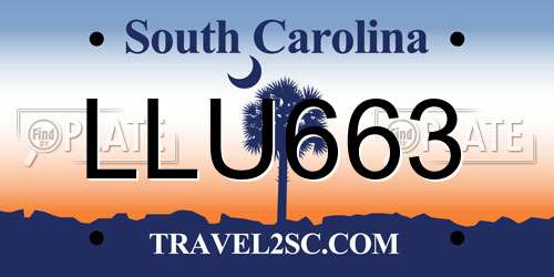 LLU663 South Carolina License Plate