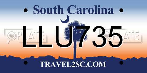 LLU735 South Carolina License Plate