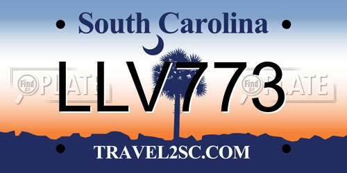 LLV773 South Carolina License Plate