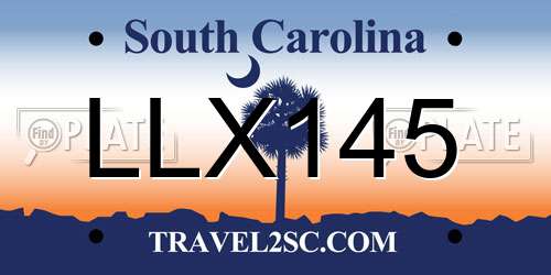 LLX145 South Carolina License Plate