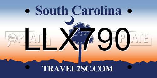 LLX790 South Carolina License Plate