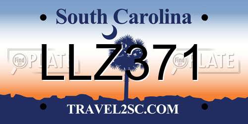 LLZ371 South Carolina License Plate