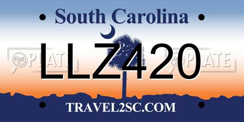 LLZ420 South Carolina License Plate