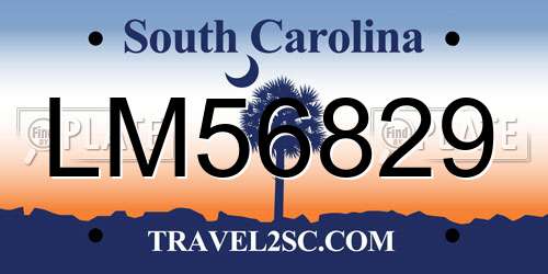LM56829 South Carolina License Plate