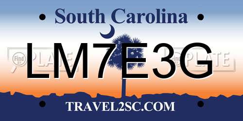 LM7E3G South Carolina License Plate