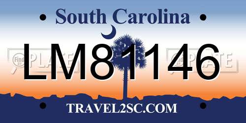LM81146 South Carolina License Plate