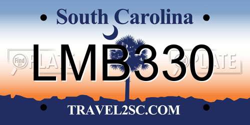 LMB330 South Carolina License Plate