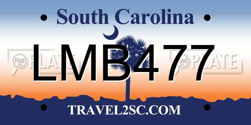 LMB477 South Carolina License Plate