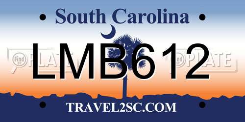 LMB612 South Carolina License Plate