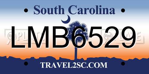 LMB6529 South Carolina License Plate
