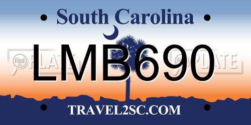 LMB690 South Carolina License Plate