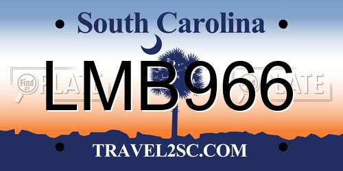 LMB966 South Carolina License Plate