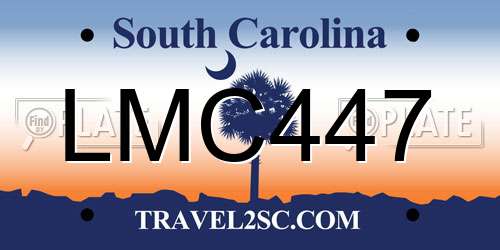 LMC447 South Carolina License Plate